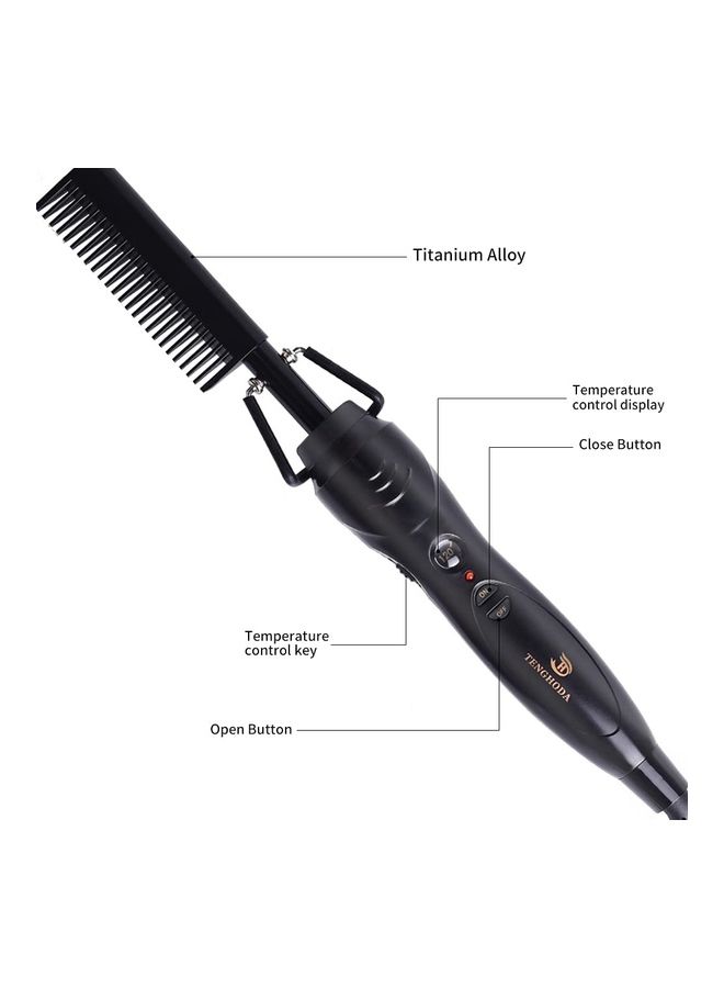 NIBEMINENT Professional Hair Straightener Comb Black - Image 3