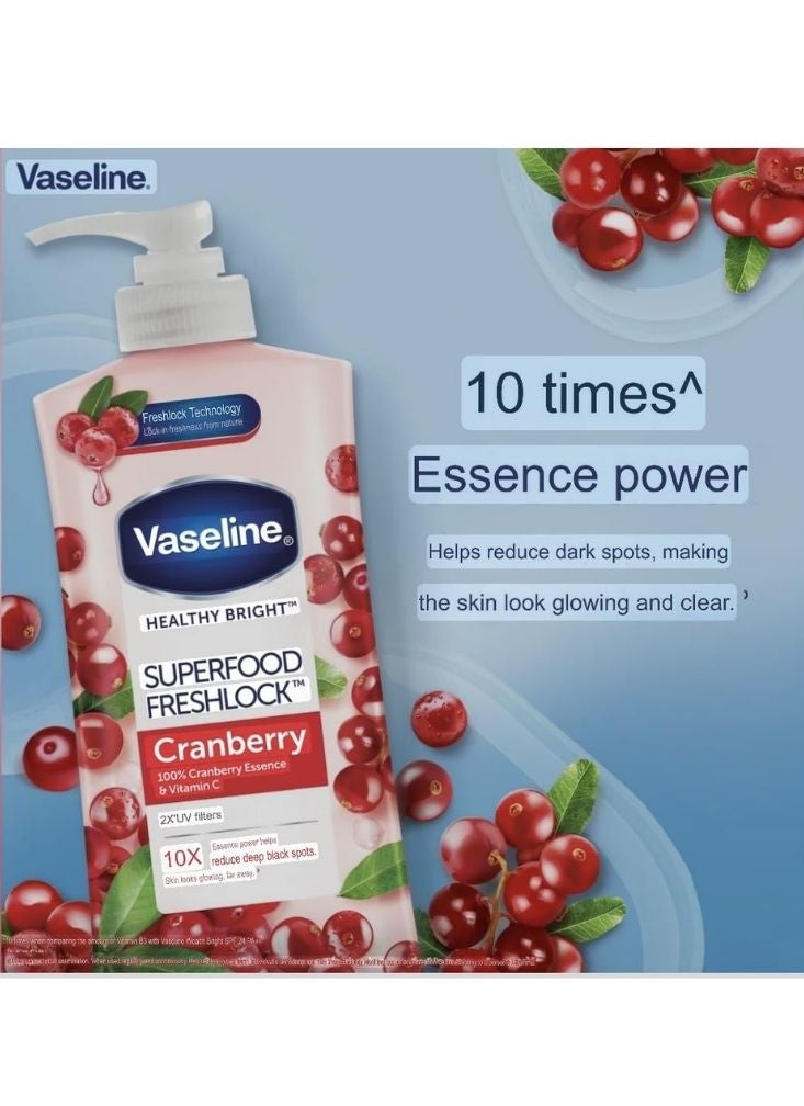 Vaseline Healthy Bright Superfood Freshlock Cranberry Body Lotion (320ml) - 10X Vitamin C - Image 2