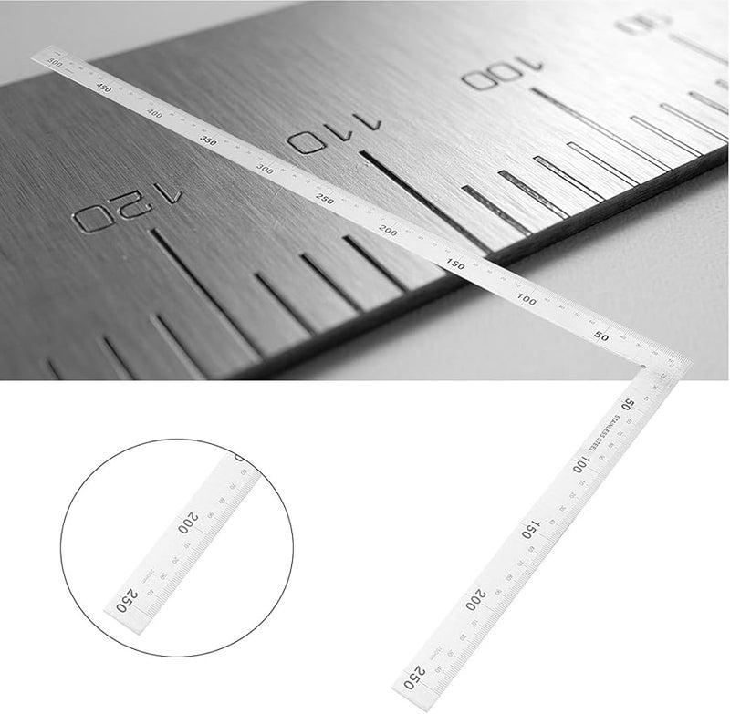 500mm x 250mm Stainless Steel L Shape Square Ruler 90 Degree Right Angle Framing Measuring Tool for Carpenters - Image 3