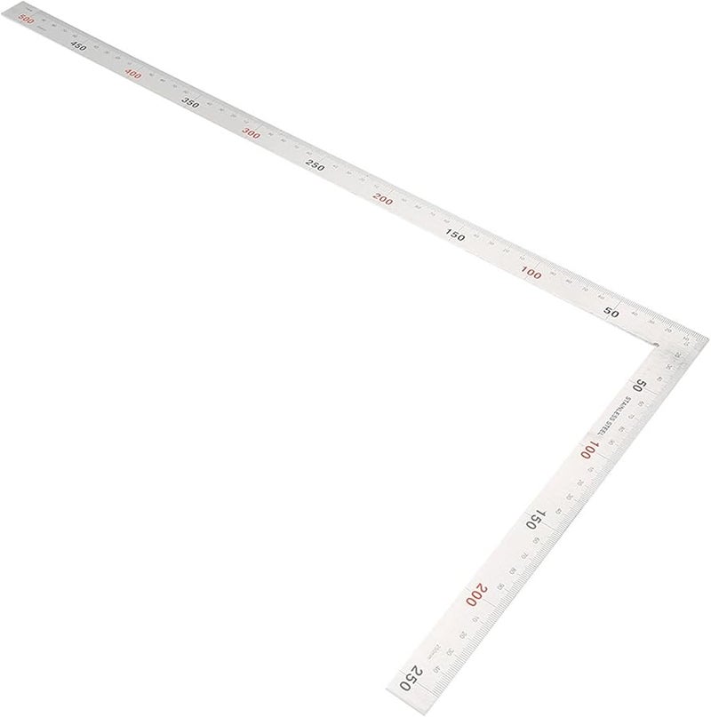 500mm x 250mm Stainless Steel L Shape Square Ruler 90 Degree Right Angle Framing Measuring Tool for Carpenters - Image 1