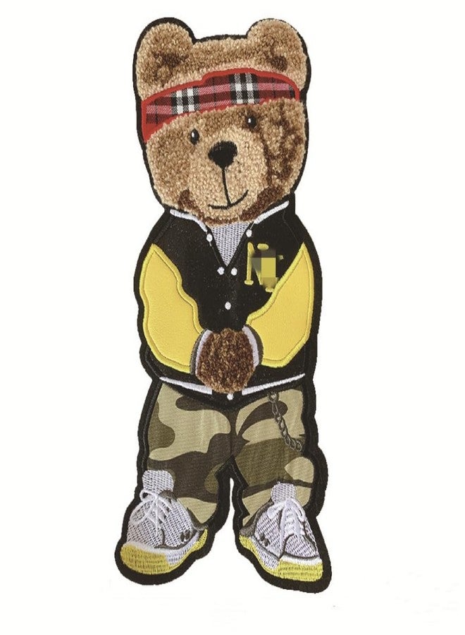 JRYYR 27cm*13cm Camouflage Bear Embroidery Patch, Applique, Cartoon Animal Chenille Patch Applique, Suitable for Decorative Clothing, Sweater, Home Textile, Backpack Patch, Applique. (Style 9) - Image 1
