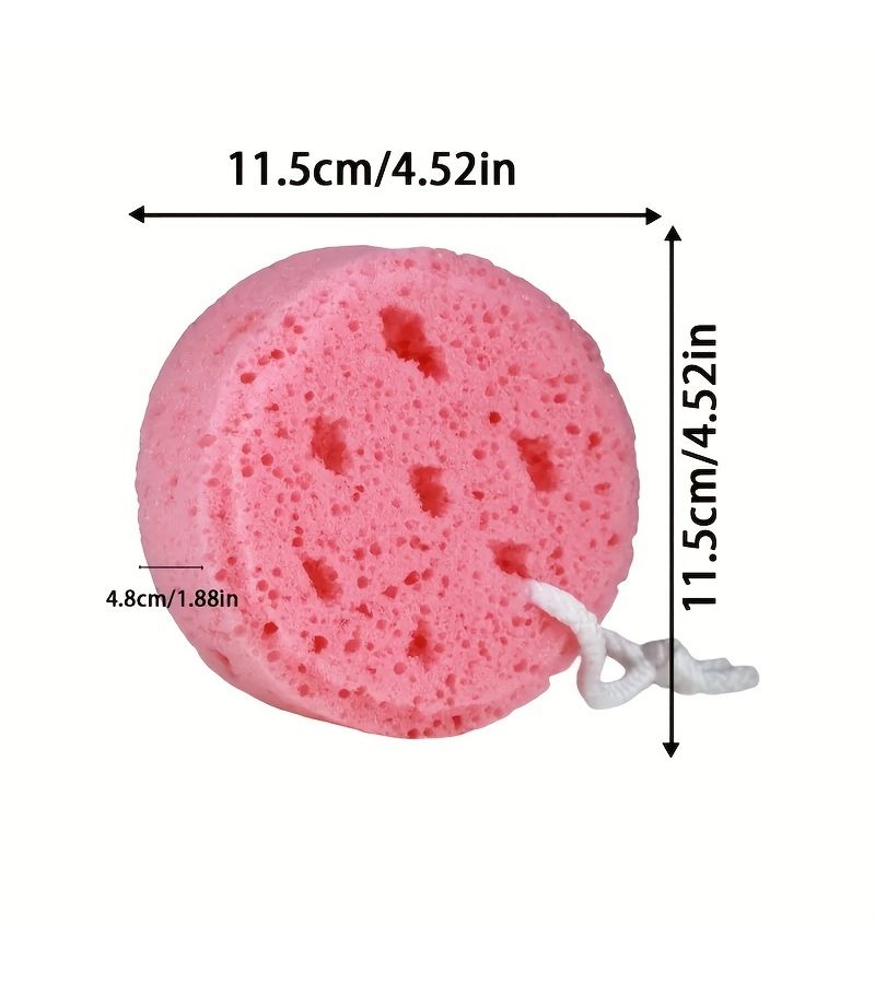 3 Pcs Round Bath Sponge Honeycomb Bubble Bath Supplies Blue Pink Yellow - Image 4