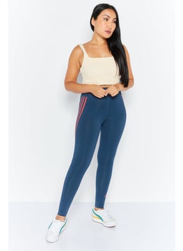 Adidas Women Tight Fit Training Leggings, Navy Blue  - Image 4