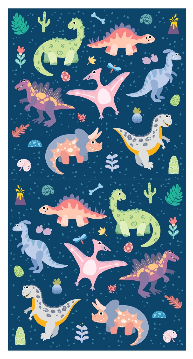 Theonoi Childrens Dinosaur Bath Towel 100 Cotton 70 x 140 cm