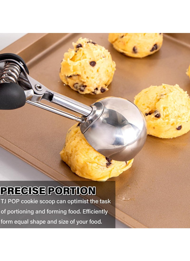 Bukela Large Cookie Scoop 3 Tbsp, Professional Big Ice Cream Scoop Stainless Steel 50MM, Cookie Dough Cupcake Muffin Scoop for Baking, Good Soft Grips, Quick Trigger Release, 45ml (3 Tablespoon)  - Image 5