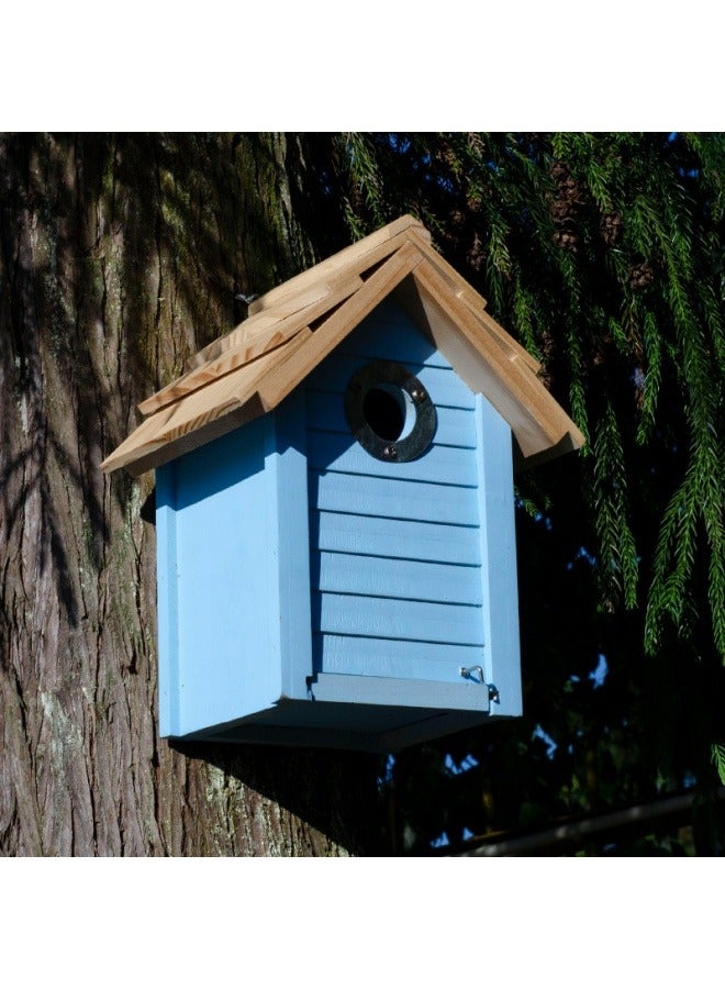 عام أسلوب عصري، قلادة ديكور خارجية لطائر العش، حائط معلق، خشبي مقاوم للماء ودافئ لطائر العش. - Image 1