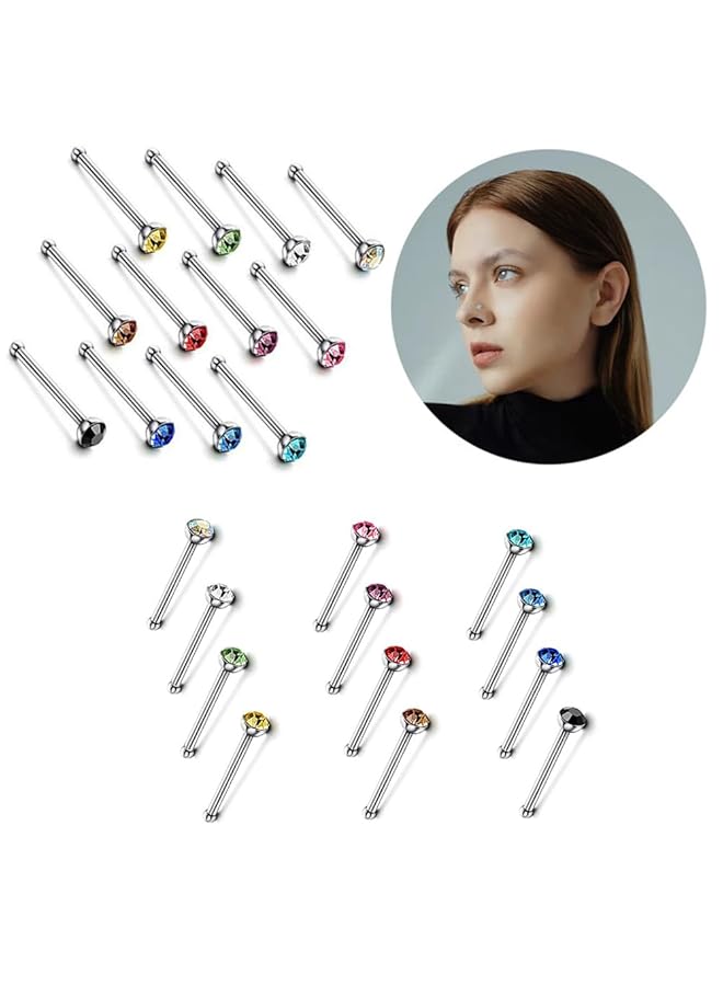 erorex Cute Nose Rings For Women Stainless Steel Nose Studs Women Men Small Nose Rings Bone Studs Unique Tiny - Image 2