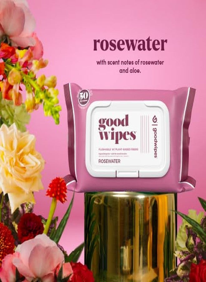 goodwipes Flushable Butt Wipes - Vitamin E & Aloe - Sewer & Septic Safe - Extra Large Adult Wet Wipes For Women & Men - Bathroom Essentials - Rosewater, 318 Count (6 Packs + 1 Travel) - Image 4