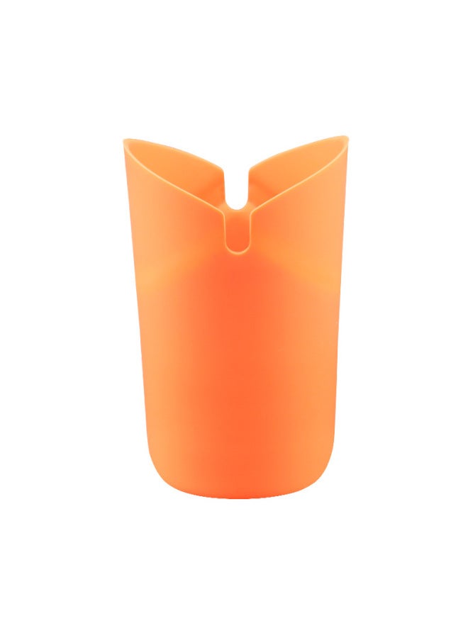 Spot Silicone Folding Popcorn Bowl Household Microwave Popcorn Cup Food Grade Popcorn Bucket-Specifications:110mm-Color:Orange - Image 1