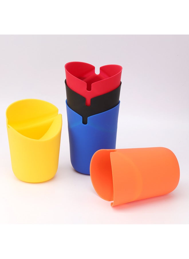 Spot Silicone Folding Popcorn Bowl Household Microwave Popcorn Cup Food Grade Popcorn Bucket-Specifications:110mm-Color:Orange - Image 2