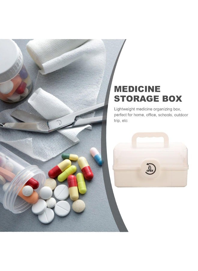 FLYROAD Pill Box Plastic Medicine Organizer Family Emergency Pill Box Childproof Pill Box Pill Box Organizer with Compartments and Handles - Image 5