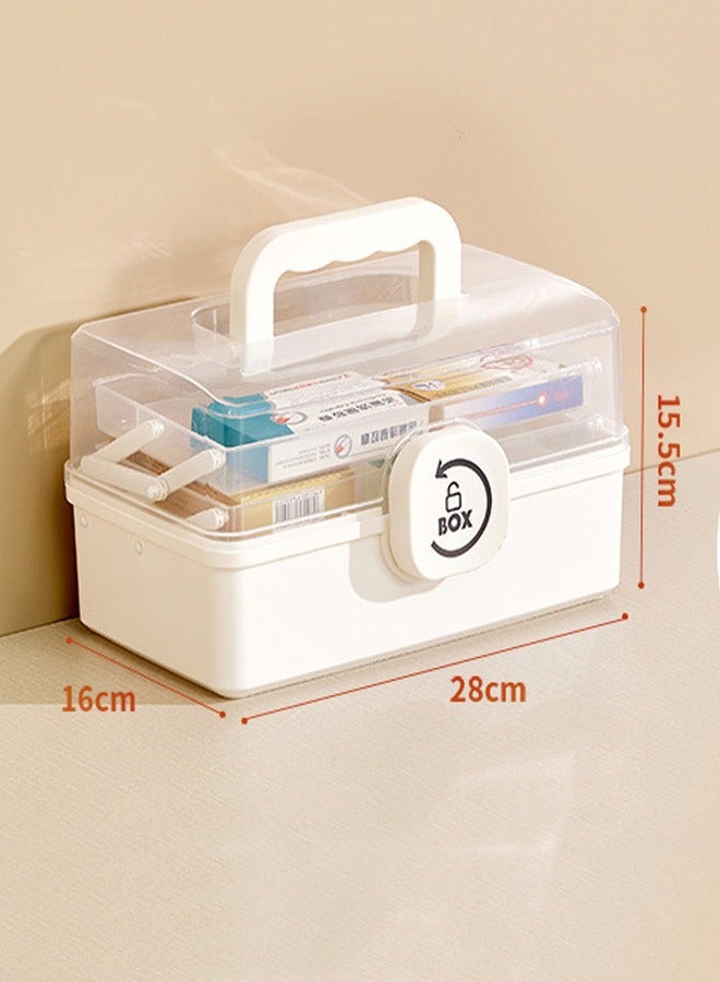 FLYROAD Pill Box Plastic Medicine Organizer Family Emergency Pill Box Childproof Pill Box Pill Box Organizer with Compartments and Handles - Image 2