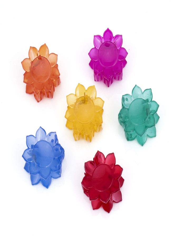 سوكهي مشابك شعر سوخي مزينة بزهرة وفراشة، إكسسوارات شعر للنساء والفتيات (عبوة من 6 قطع) (المقاس: متوسط) (Skr70541)، متعدد الألوان - Image 1