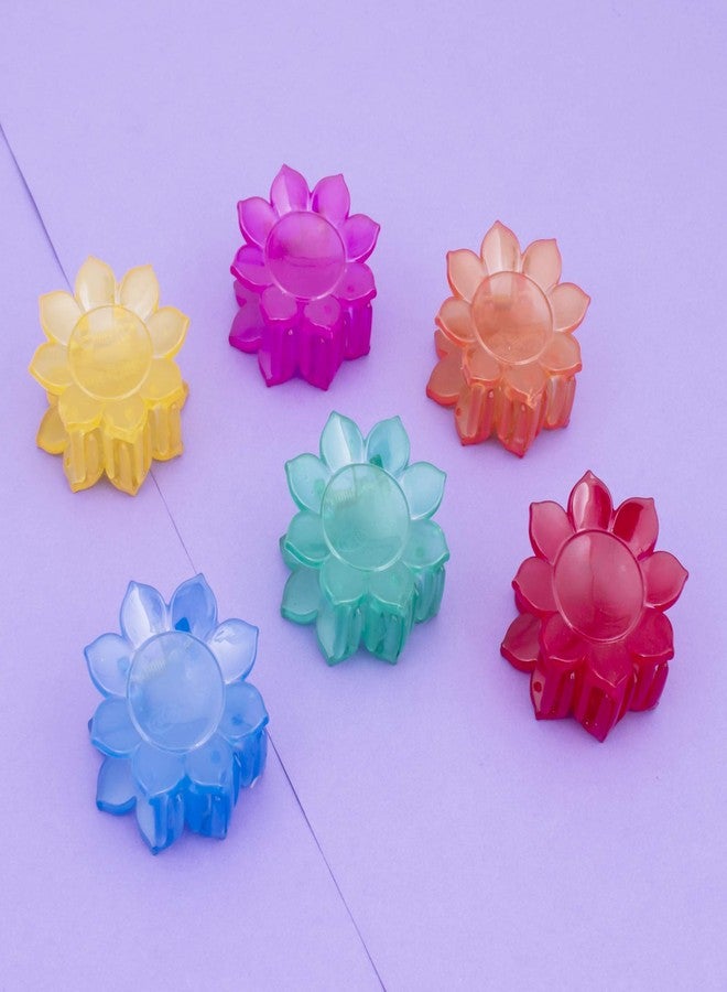 سوكهي مشابك شعر سوخي مزينة بزهرة وفراشة، إكسسوارات شعر للنساء والفتيات (عبوة من 6 قطع) (المقاس: متوسط) (Skr70541)، متعدد الألوان - Image 3