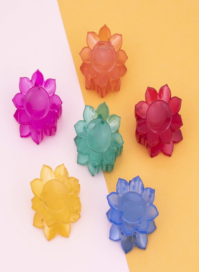 سوكهي مشابك شعر سوخي مزينة بزهرة وفراشة، إكسسوارات شعر للنساء والفتيات (عبوة من 6 قطع) (المقاس: متوسط) (Skr70541)، متعدد الألوان - Image 2