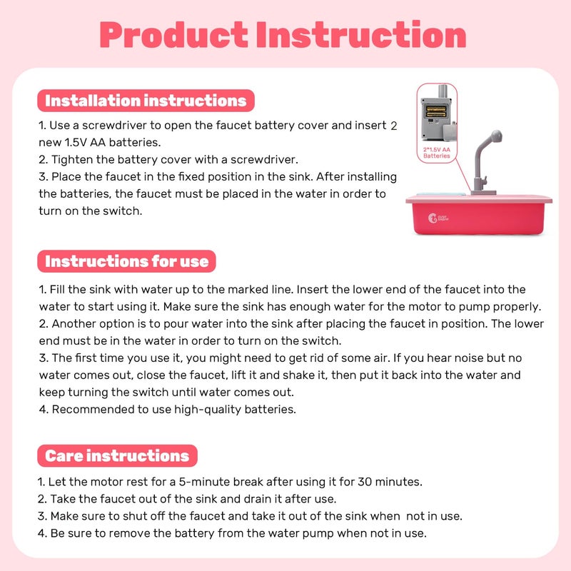 CUTE STONE Color Changing Play Kitchen Sink Toys, Children Electric Dishwasher Playing Toy with Running Water,Upgraded Real Faucet and Play Dishes,Pretend Role Play Toys for Kids Boys Girls - Image 5