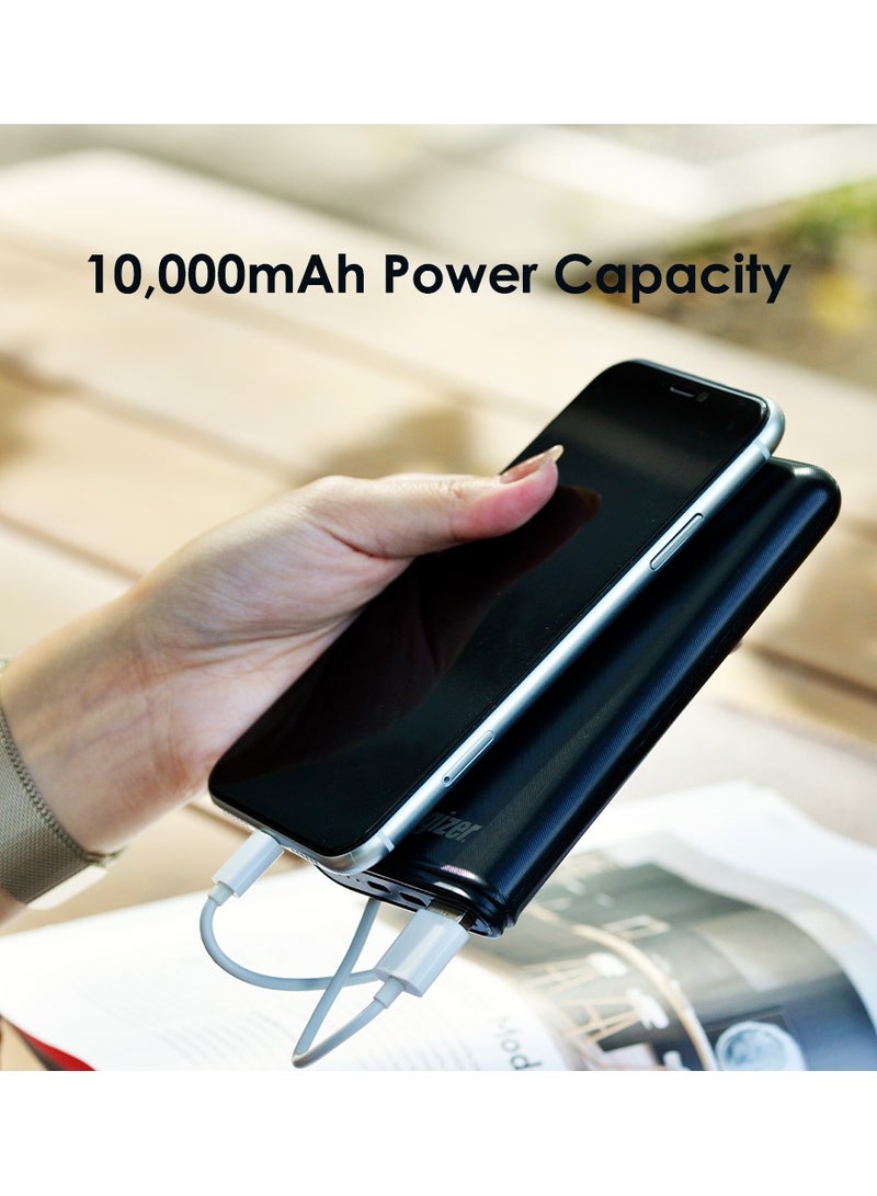 Energizer 10000 mAh 10000 mAh Max 2.1A Rapid Charging Power Bank With Dual Outputs - Type-C And USB-A, Dual Inputs, Micro-USB And Type-C Black - Image 2