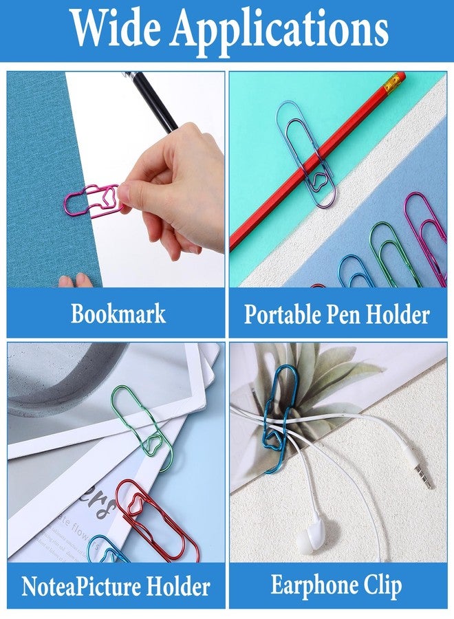 Tyqour 20 Pcs Metal Pen Clip Pen Holder for Notebook Heart-Shaped Paperclip Pen Holder, Colorful Pen Clips for Journal, Office & School Supplies - Image 5