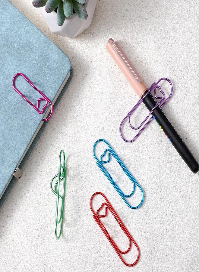 Tyqour 20 Pcs Metal Pen Clip Pen Holder for Notebook Heart-Shaped Paperclip Pen Holder, Colorful Pen Clips for Journal, Office & School Supplies - Image 4