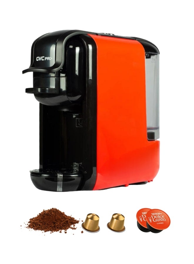 جي في سي برو ماكينة صنع القهوة 3 في 1 بكبسولات 0.6 L 1450 W GVCM-1902 أحمر وأسود - Image 2
