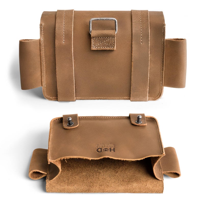 Hide & Drink Full Grain Leather First Aid Bag, Empty Medical Kit Organizer for Travel & Home, Compact Container Storage, Large Emergency Bags, Small Medic Pack Case, Med Pouches, Medkit Carry Box Only - Image 2