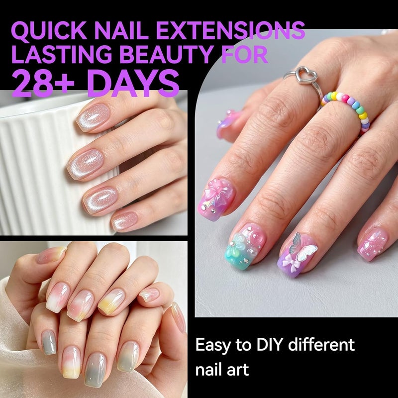 Nail Tips for Wide Beds: 240Pcs Short Square Soft Gel Full Cover Pre-Etched Seamless Half Matte PMMA False Nails for Extensions, Break-Resistant Press On Tips for Daily & Work, 12 Sizes - Image 3