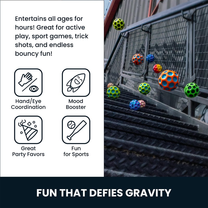 Waboba The Original Moon Ball - Hyper Bouncy Ball â€“ Makes Pop Sound When Bounced - All Ages Extreme Bounce & Fun - Perfect for Active Play & Indoor or Outdoor Games - Blue - Image 4