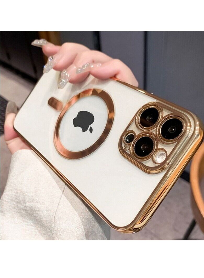 For iPhone 14 Pro Max Clear Case Slim Plating MagSafe Magnetic Cover  - Image 1