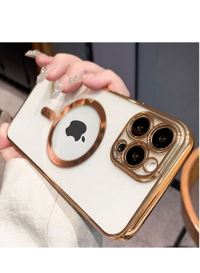 For iPhone 14 Pro Max Clear Case Slim Plating MagSafe Magnetic Cover  - Image 2
