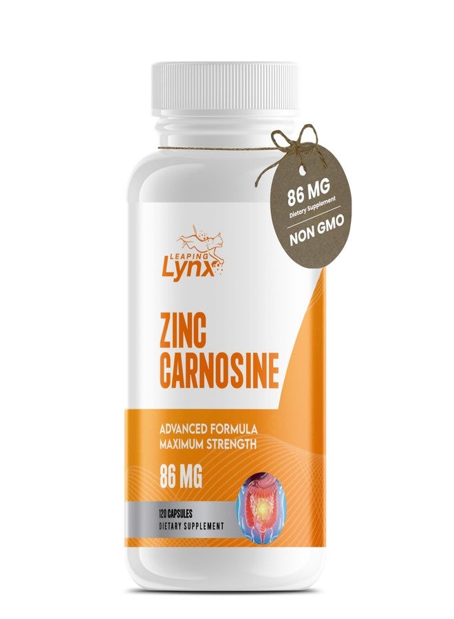 Leaping Lynx Zinc Carnosine 86 mg – Clinically Studied Zinc + L-Carnosine Complex for Gut Lining & Stomach Support | 120 Capsules (60-Day Supply) | Digestive Comfort, Mucosal Repair & Balance | Non-GMO - Image 1