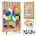 BSADIY Montessori Wooden Stacking Puzzle Toy Colored 3D Russian Block Stacking Jigsaw Puzzle Toy Giant Building Block Board Game Educational Toys for Kids Brain Teasers for Toddlers 36 Years - Image 2