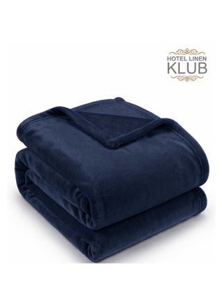Microfleece Flannel Blanket - 260 GSM Double - Navy