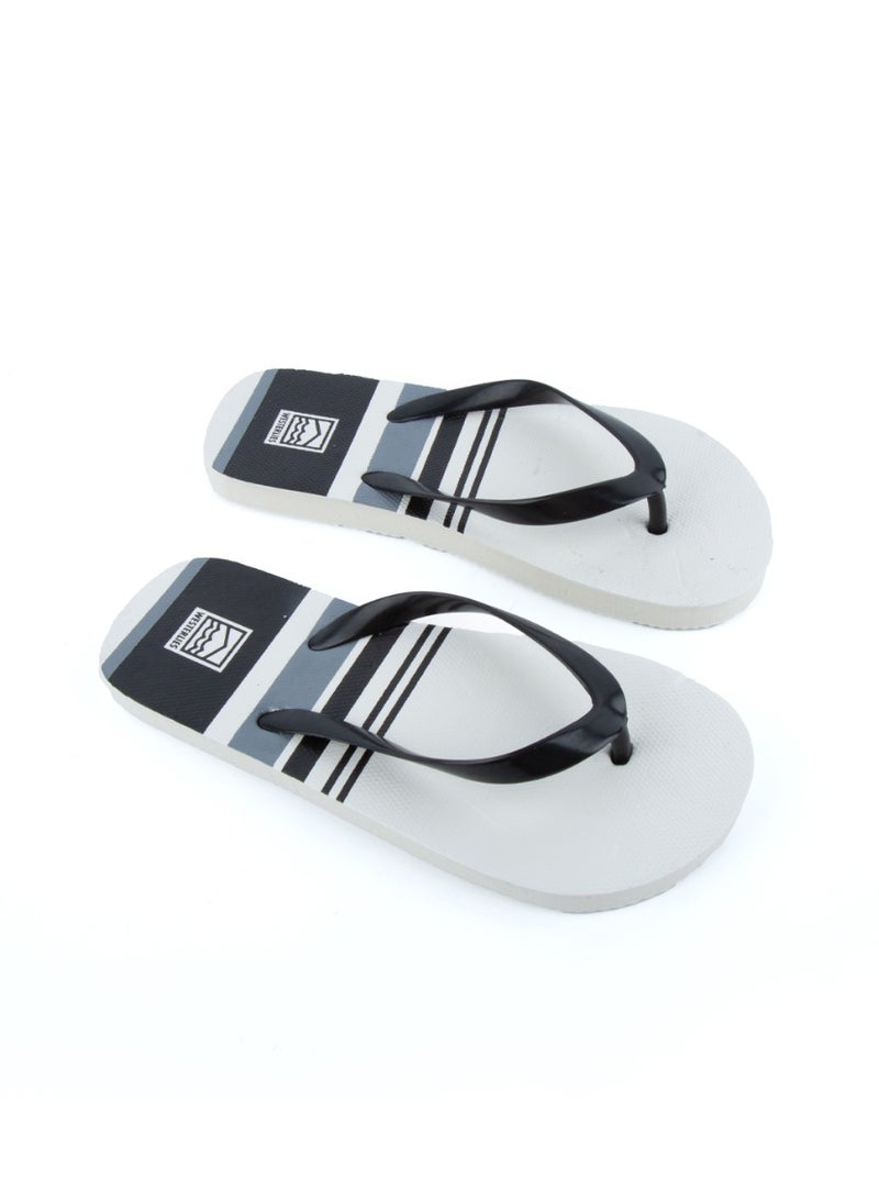 Stripe Beach Sandals | White | Lightweight Summer Flip Flops | US 2.5 / EU 34 - Image 3