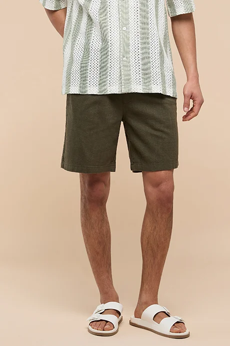 R&B Solid Shorts with Drawstring Waist