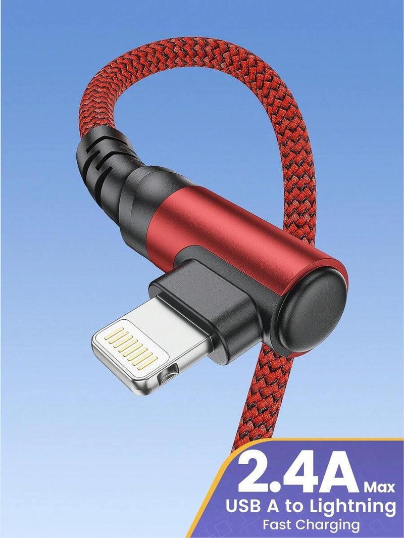 Shein BinBoom 90° USB-A to Lightning Data Cable, MFi Certified, Fast Charging up to 2.4A 12W, Nylon Braided High-Speed Sync Compatible with iPhone 14/13/12/11 Pro Max, XS Max/XR/X/8/7/Plus/6S Plus, iPad - Green - 3m - Image 3