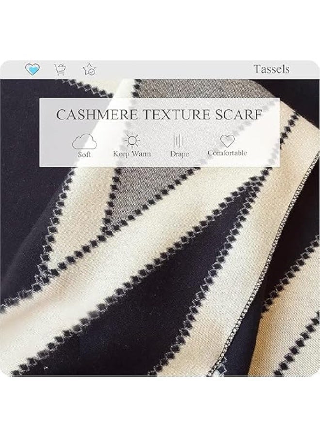 الشتاء وشاح الكشمير شال ، السيدات ، الرجال أزياء نمط هندسي الحارة وشاح الكشمير مع شرابة الطرود الناعمة الطويلة - Image 3