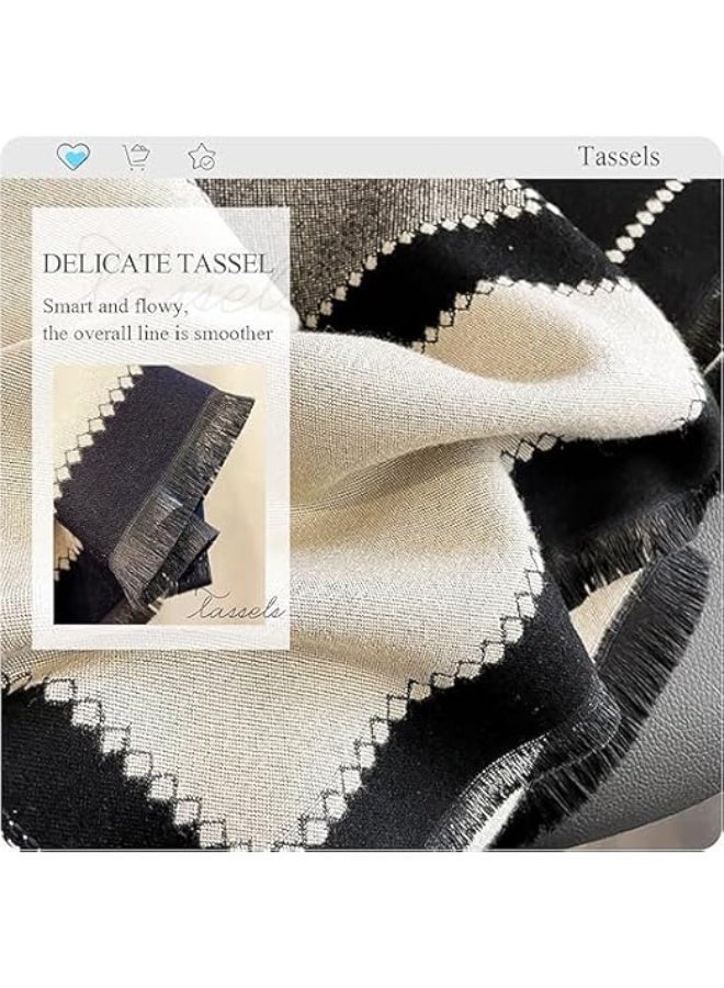 الشتاء وشاح الكشمير شال ، السيدات ، الرجال أزياء نمط هندسي الحارة وشاح الكشمير مع شرابة الطرود الناعمة الطويلة - Image 4