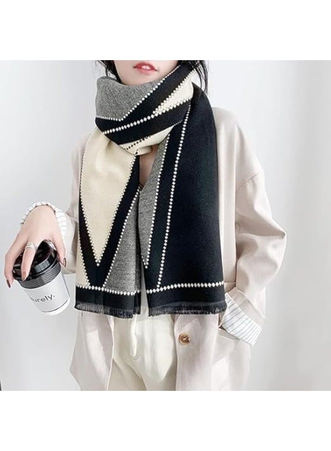 الشتاء وشاح الكشمير شال ، السيدات ، الرجال أزياء نمط هندسي الحارة وشاح الكشمير مع شرابة الطرود الناعمة الطويلة - Image 2