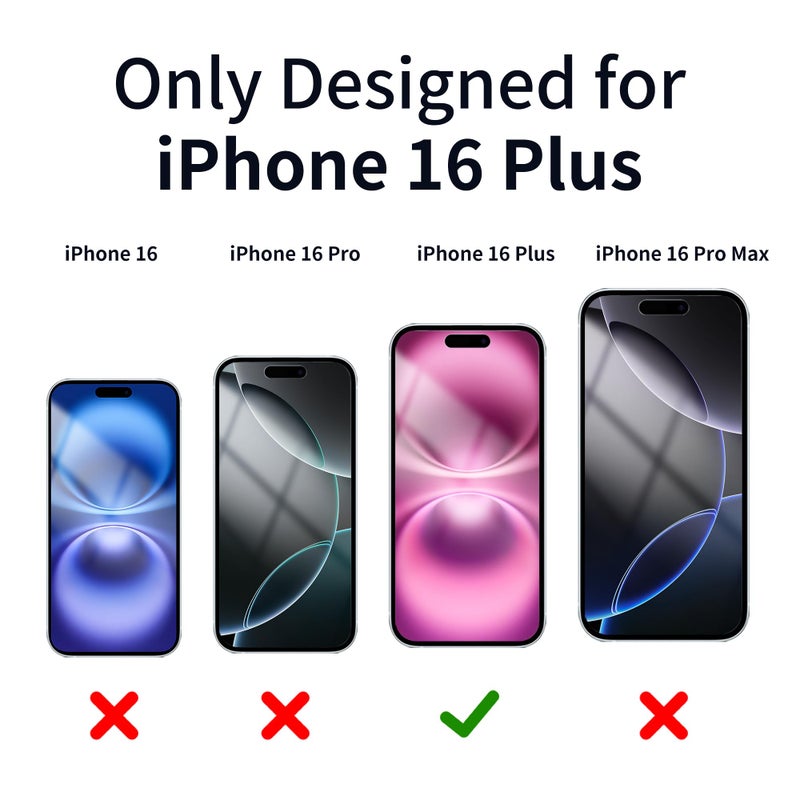 Juvraixo for iPhone 16 Plus Privacy Screen Protector 6.7 inch Gradient Colorful 16Plus Tempered Glass 28Â° Anti-Spy Private Anti Blue Light Full Coverage Anti-Scratch HD Easy Installation Frame 2 - Image 2