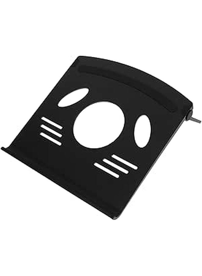 Adjustable Laptop Stand Portable Aluminum Cooling Riser with Ventilated Black Frame for Desk Tablet Home Office - Image 1