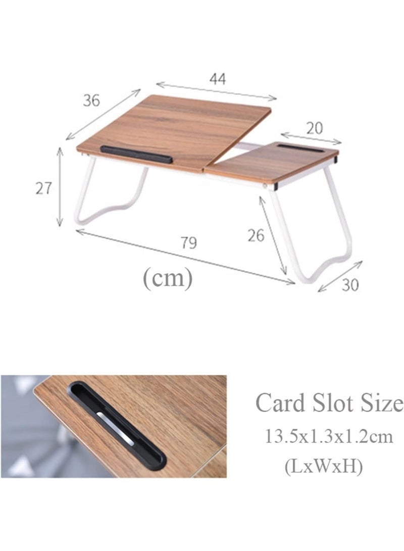 Meetion 2pcs Desk Adjustable Laptop Table Portable Folding Laptop Stand Desk Bed Table Bedroom Home Office Tray Table Study Table Home Office Desk - Image 2