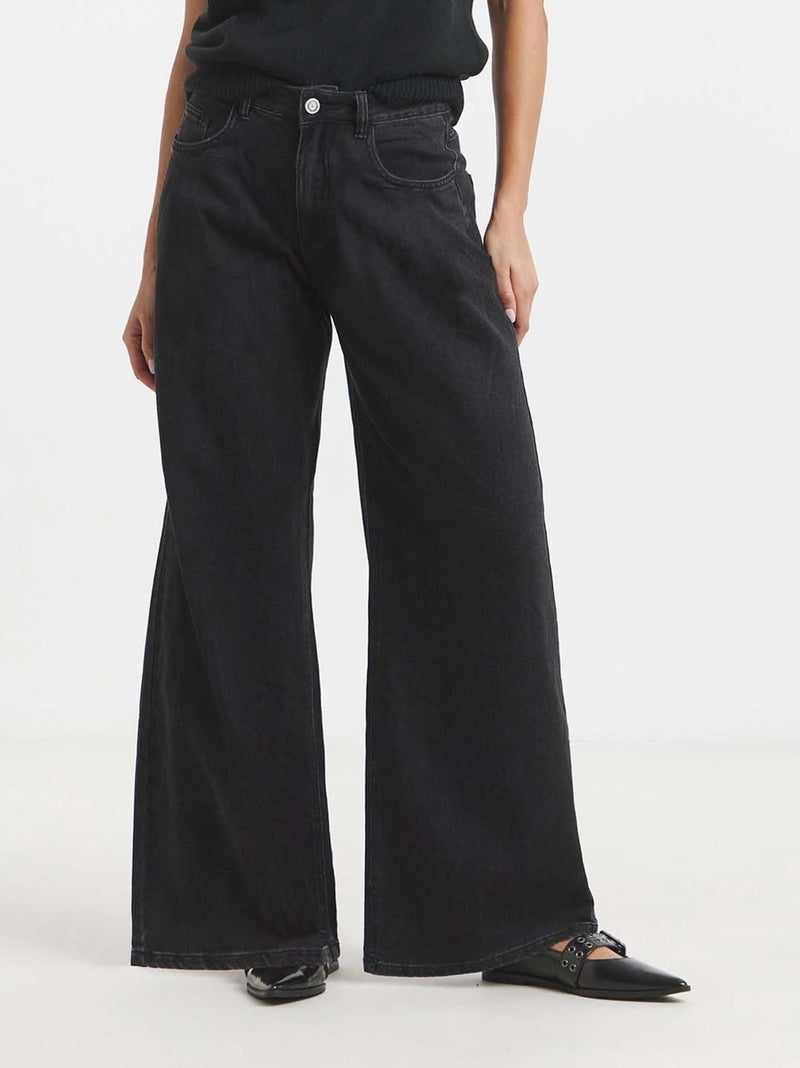 KOTTY Women’s High Waist Wide Leg Black Jeans – Stylish Relaxed Fit Denim Jeans for Women(Black,XXL)-KTTLADIESJEANS3130XXL - Image 5