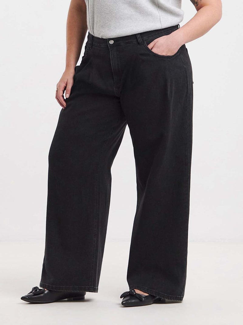 KOTTY Women’s High Waist Wide Leg Black Jeans – Stylish Relaxed Fit Denim Jeans for Women(Black,XXL)-KTTLADIESJEANS3130XXL - Image 3