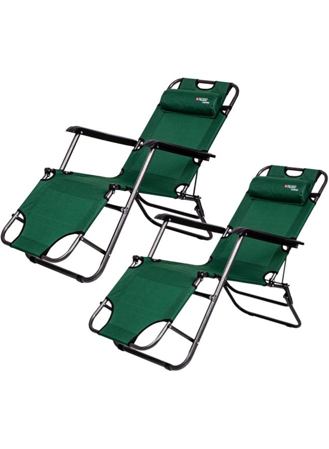 HTE 2 Pieces Foldable Garden Camping Outdoor Chairs  - Image 1
