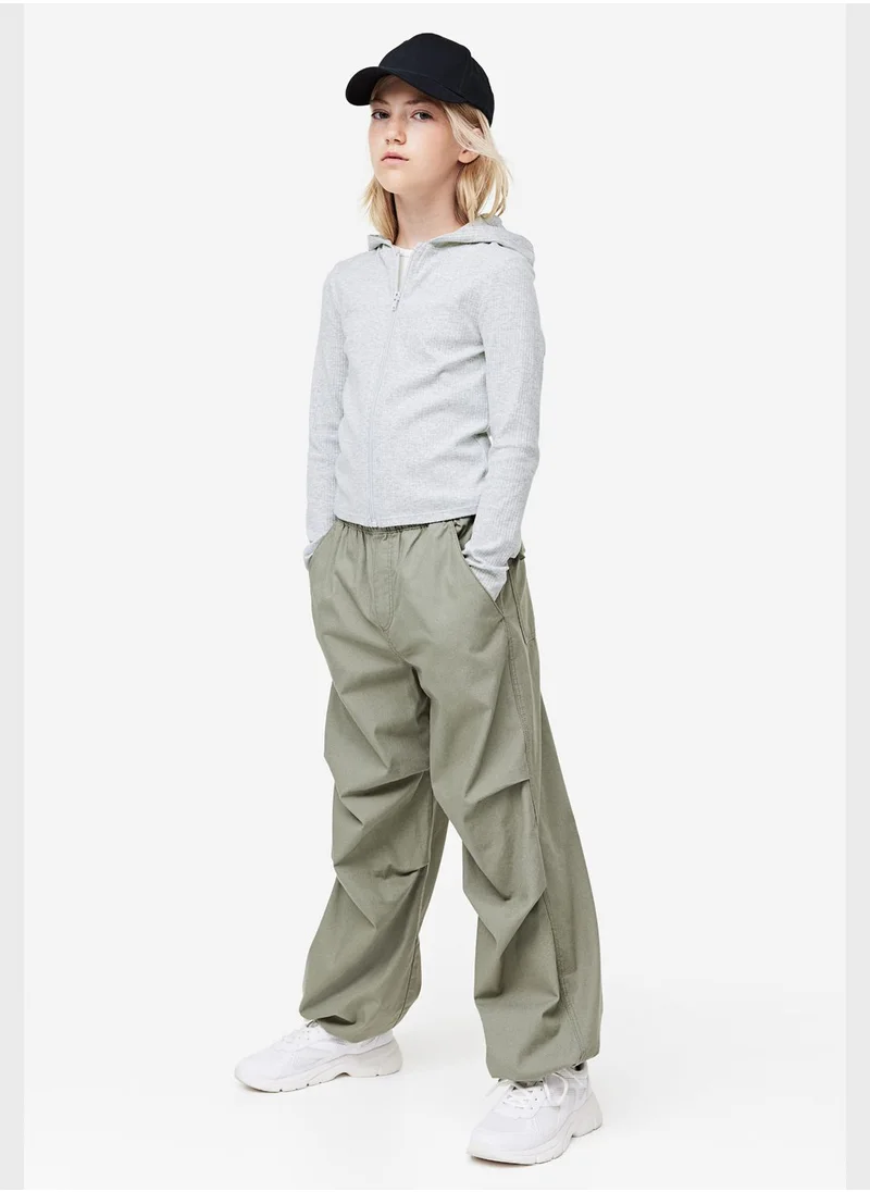 H&M Kids Ribbed Zip-Through Hoodie