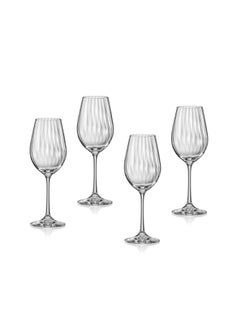 Crystalex Crystalex White Wine Glass Waterfall 350ml, Crystalline (Pack of 4) 