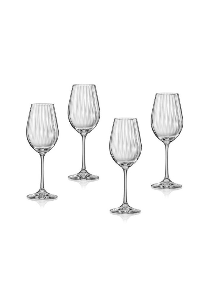 Crystalex - Crystalex White Wine Glass Waterfall 350ml, Crystalline (Pack of 4) - Image 1