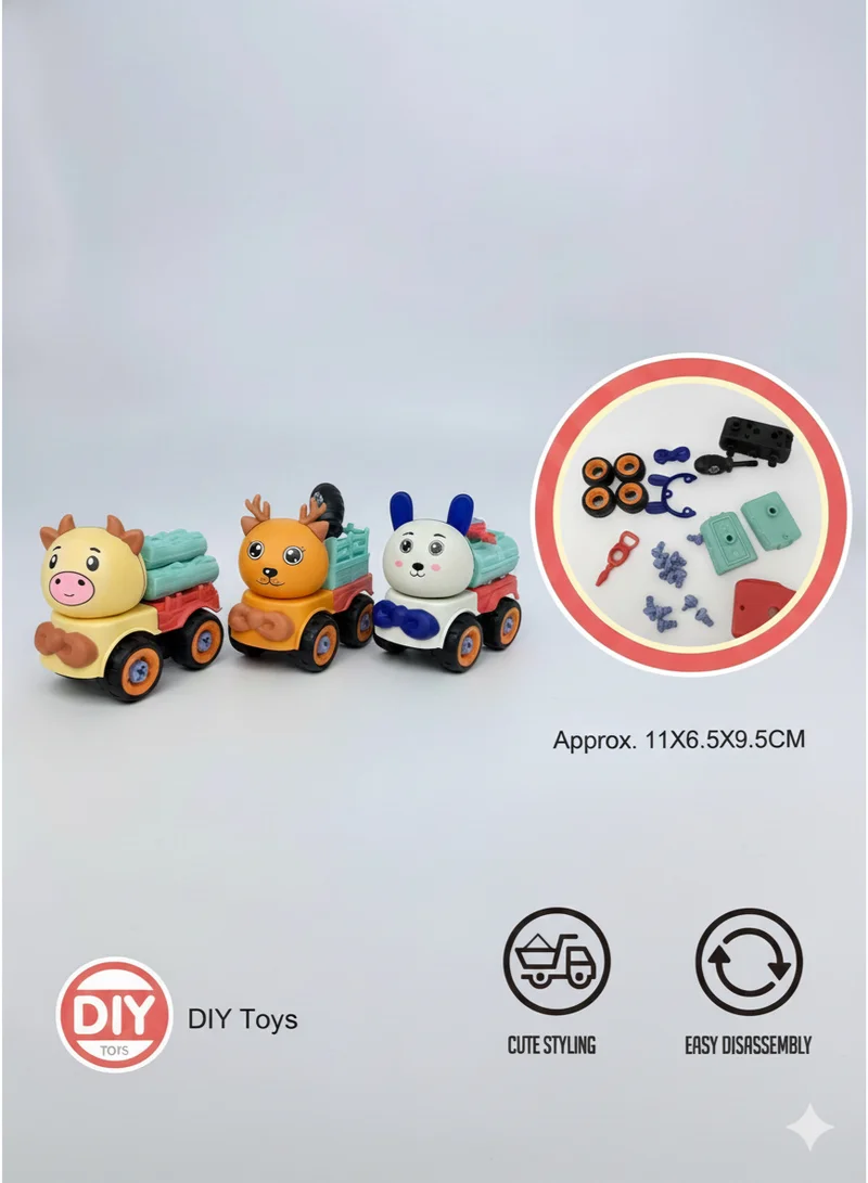 تولي مجموعة ألعاب سيارات اصنعها بنفسك للأطفال | ابنِ مركبات كرتونية خاصة بك بمفك براغي | لعبة تعليمية عمر  سنوات فما فوق