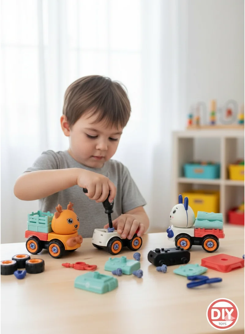 TOOLY DIY Car Toy Set for Kids | Build-Your-Own Cartoon Vehicles with Screwdriver | Educational Toy (Ages 3+)