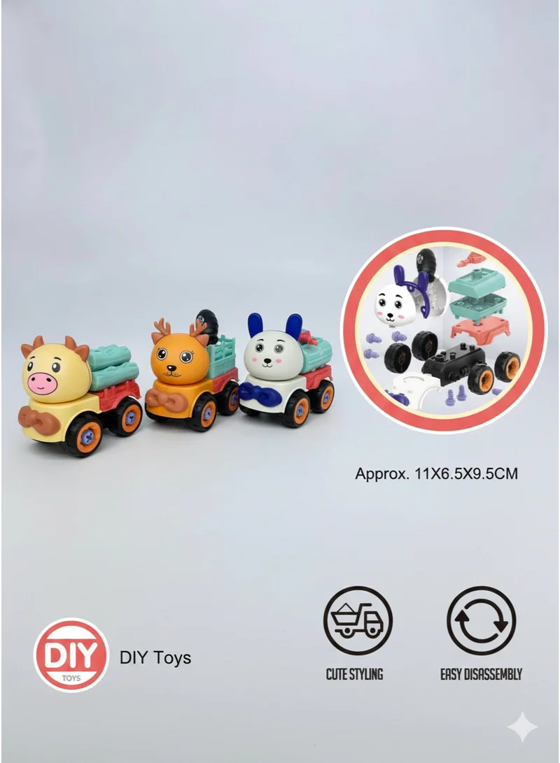 TOOLY DIY Car Toy Set for Kids | Build-Your-Own Cartoon Vehicles with Screwdriver | Educational Toy (Ages 3+)